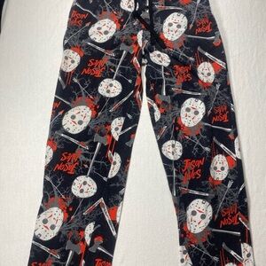 Friday the 13th Black and Red Pajama Pants